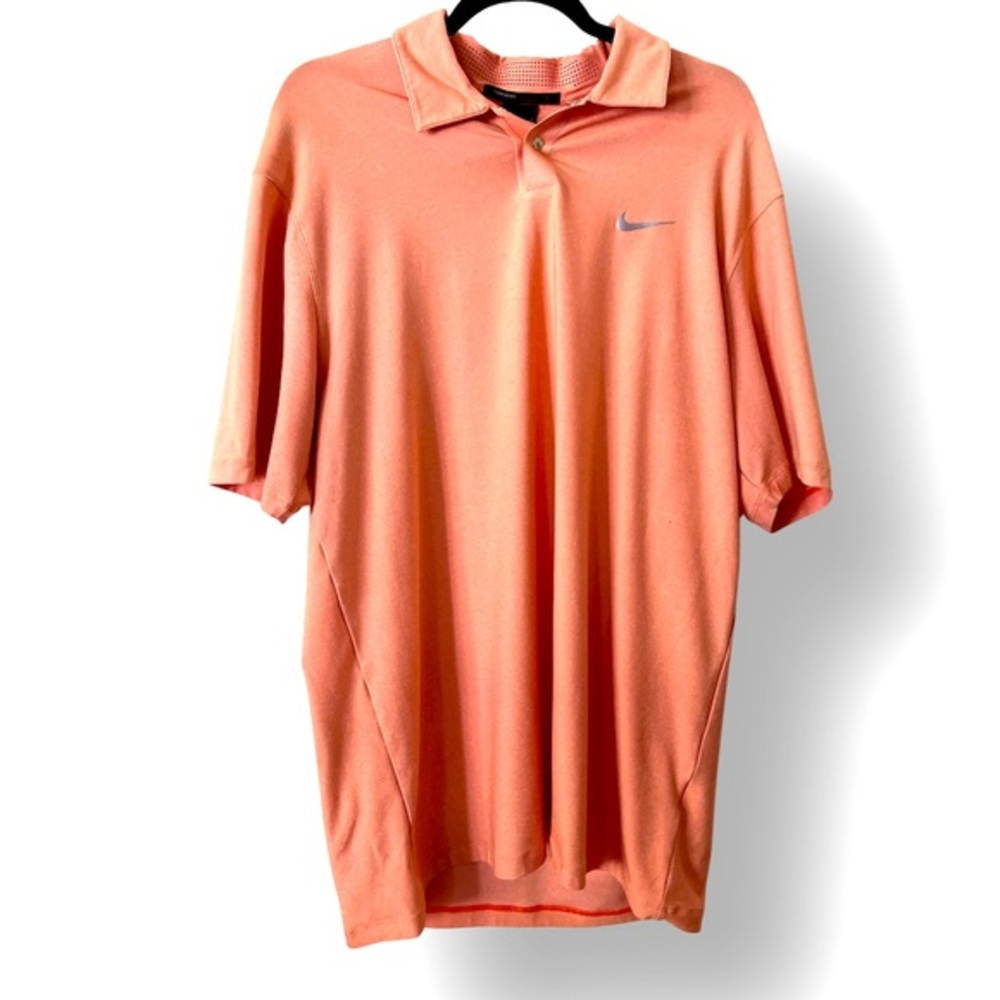 Nike Tiger Woods Collection Orange Golf Polo Short with Dri-Fit L